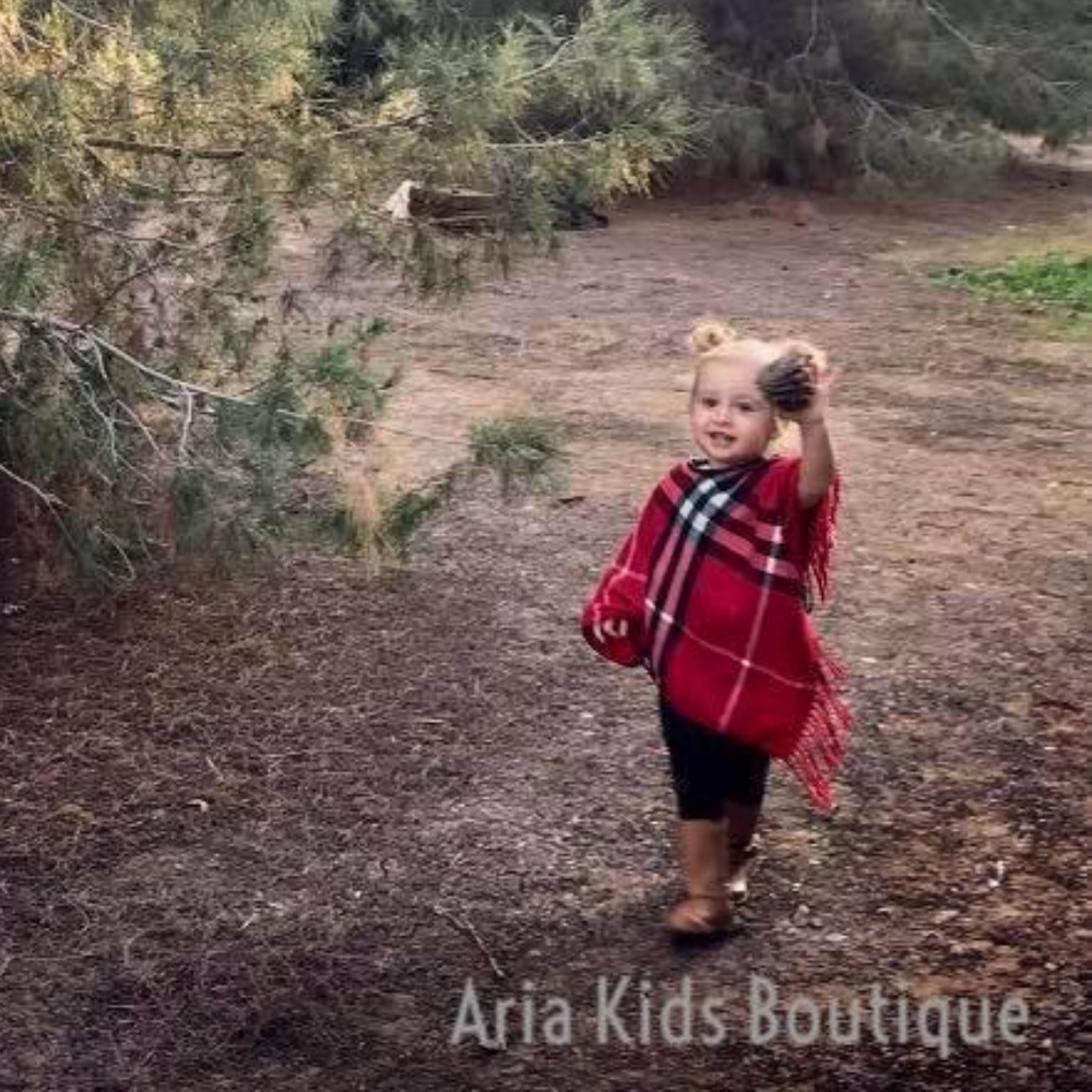Toddler Girl Fringe Poncho Holiday Christmas Gift for Her - 4 Colors!! - Picture 6 of 8